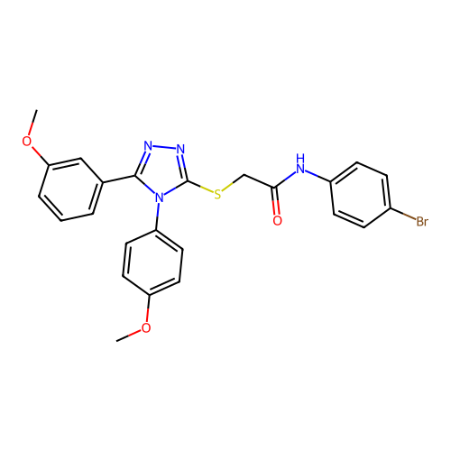 N-(4-bromophenyl)-2-{[5-(3-methoxyphenyl)-4-(4-methoxyphenyl)-4H-1,2,4-triazol-3-yl]sulfanyl}acetamide structure
