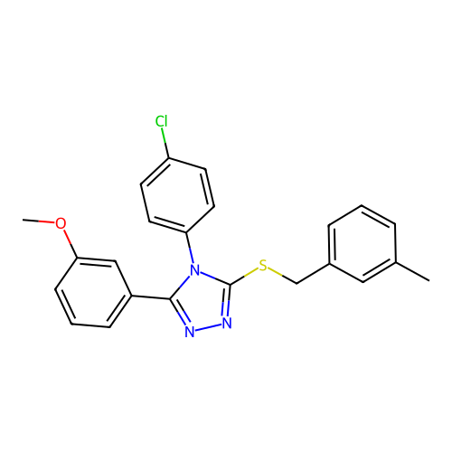 4-(4-chlorophenyl)-3-(3-methoxyphenyl)-5-[(3-methylphenyl)methylsulfanyl]-1,2,4-triazole structure
