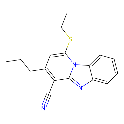 1-(Ethylsulfanyl)-3-propylpyrido[1,2-a]benzimidazole-4-carbonitrile structure