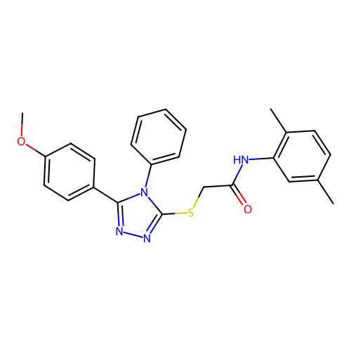 N-(2,5-dimethylphenyl)-2-[[5-(4-methoxyphenyl)-4-phenyl-1,2,4-triazol-3-yl]sulfanyl]acetamide structure