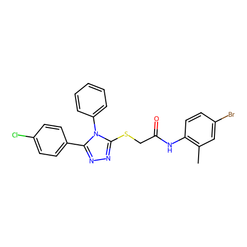 N-(4-bromo-2-methylphenyl)-2-{[5-(4-chlorophenyl)-4-phenyl-4H-1,2,4-triazol-3-yl]sulfanyl}acetamide structure
