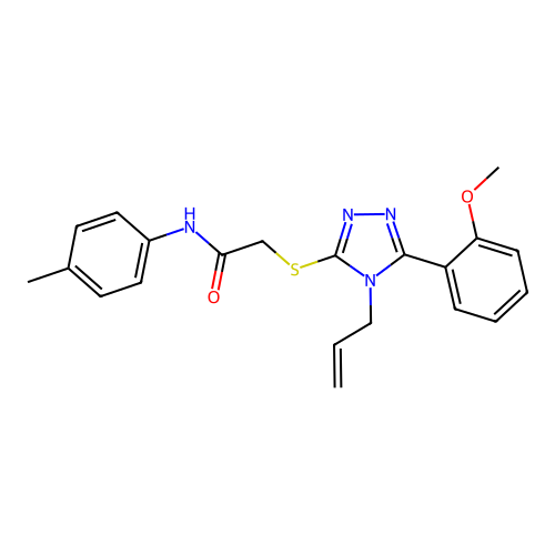 2-[[5-(2-methoxyphenyl)-4-prop-2-enyl-1,2,4-triazol-3-yl]sulfanyl]-N-(4-methylphenyl)acetamide structure