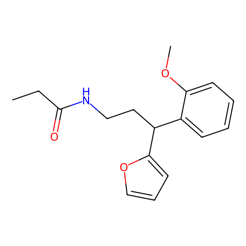 N-[3-(furan-2-yl)-3-(2-methoxyphenyl)propyl]propanamide structure