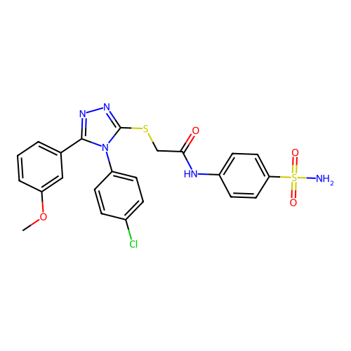 2-{[4-(4-chlorophenyl)-5-(3-methoxyphenyl)-4H-1,2,4-triazol-3-yl]sulfanyl}-N-(4-sulfamoylphenyl)acetamide structure