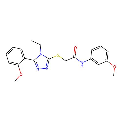 2-{[4-ethyl-5-(2-methoxyphenyl)-4H-1,2,4-triazol-3-yl]sulfanyl}-N-(3-methoxyphenyl)acetamide structure