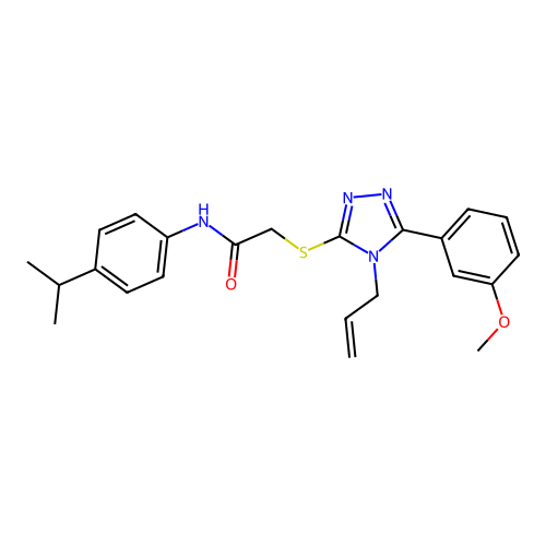 2-((4-allyl-5-(3-methoxyphenyl)-4H-1,2,4-triazol-3-yl)thio)-N-(4-isopropylphenyl)acetamide structure