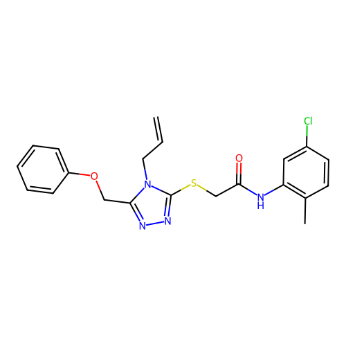 N-(5-chloro-2-methylphenyl)-2-{[5-(phenoxymethyl)-4-(prop-2-en-1-yl)-4H-1,2,4-triazol-3-yl]sulfanyl}acetamide structure