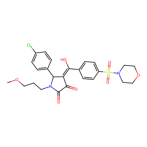(4E)-5-(4-chlorophenyl)-4-[hydroxy-(4-morpholin-4-ylsulfonylphenyl)methylidene]-1-(3-methoxypropyl)pyrrolidine-2,3-dione structure