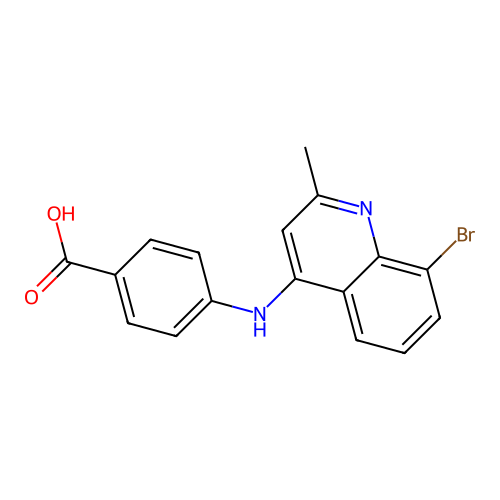 4-[(8-Bromo-2-methylquinolin-4-yl)amino]benzoic acid structure