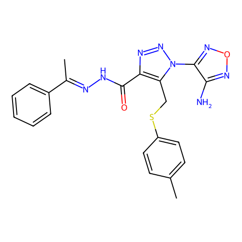C21H20N8O2S structure