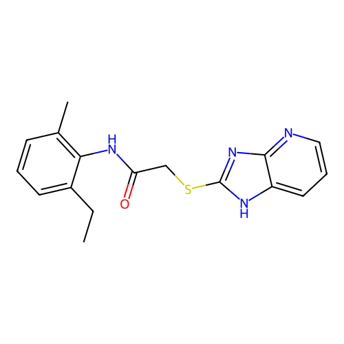 N-(2-ethyl-6-methylphenyl)-2-(1H-imidazo[4,5-b]pyridin-2-ylsulfanyl)acetamide structure