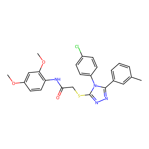 2-{[4-(4-chlorophenyl)-5-(3-methylphenyl)-4H-1,2,4-triazol-3-yl]sulfanyl}-N-(2,4-dimethoxyphenyl)acetamide structure