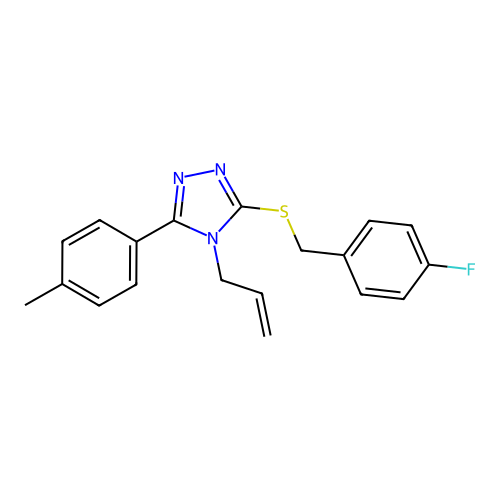 3-[(4-Fluorophenyl)methylthio]-5-(4-methylphenyl)-4-prop-2-enyl-1,2,4-triazole structure