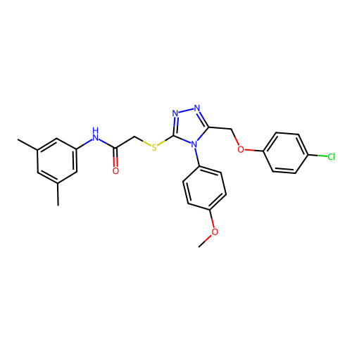 2-((5-((4-chlorophenoxy)methyl)-4-(4-methoxyphenyl)-4H-1,2,4-triazol-3-yl)thio)-N-(3,5-dimethylphenyl)acetamide structure