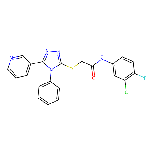 C21H15ClFN5OS structure