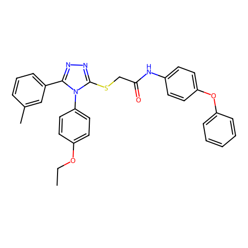 2-{[4-(4-ethoxyphenyl)-5-(3-methylphenyl)-4H-1,2,4-triazol-3-yl]sulfanyl}-N-(4-phenoxyphenyl)acetamide structure