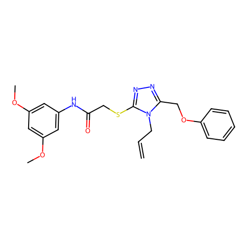 N-(3,5-dimethoxyphenyl)-2-[[5-(phenoxymethyl)-4-prop-2-enyl-1,2,4-triazol-3-yl]sulfanyl]acetamide structure