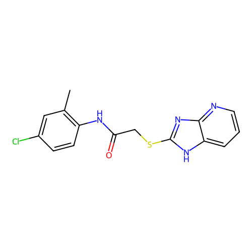 N-(4-chloro-2-methylphenyl)-2-(1H-imidazo[4,5-b]pyridin-2-ylsulfanyl)acetamide structure