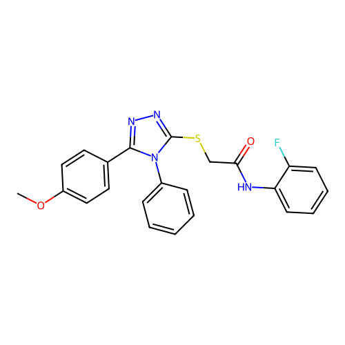 N-(2-fluorophenyl)-2-{[5-(4-methoxyphenyl)-4-phenyl-4H-1,2,4-triazol-3-yl]sulfanyl}acetamide structure