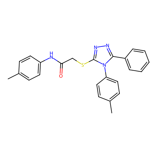 N-(4-methylphenyl)-2-{[4-(4-methylphenyl)-5-phenyl-4H-1,2,4-triazol-3-yl]sulfanyl}acetamide structure