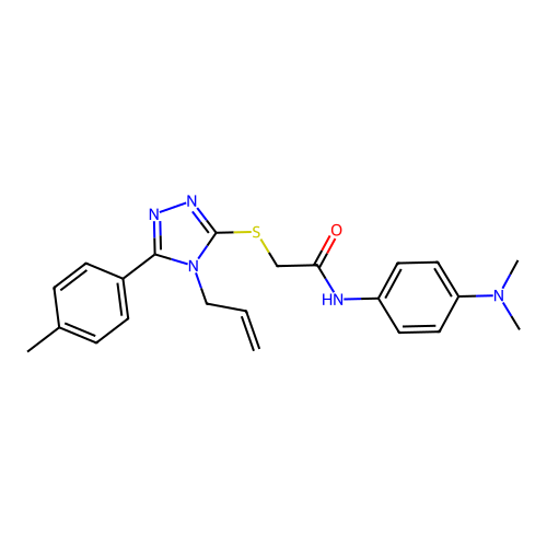 2-((4-allyl-5-(p-tolyl)-4H-1,2,4-triazol-3-yl)thio)-N-(4-(dimethylamino)phenyl)acetamide structure