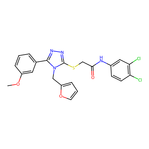N-(3,4-dichlorophenyl)-2-{[4-(furan-2-ylmethyl)-5-(3-methoxyphenyl)-4H-1,2,4-triazol-3-yl]sulfanyl}acetamide structure