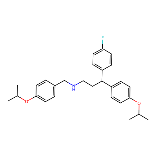 3-(4-fluorophenyl)-N-(4-isopropoxybenzyl)-3-(4-isopropoxyphenyl)propan-1-amine structure