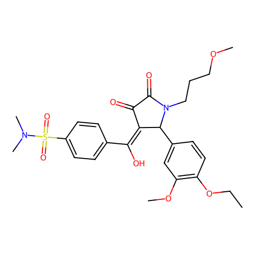 4-(2-(4-ethoxy-3-methoxyphenyl)-4-hydroxy-1-(3-methoxypropyl)-5-oxo-2,5-dihydro-1H-pyrrole-3-carbonyl)-N,N-dimethylbenzenesulfonamide structure
