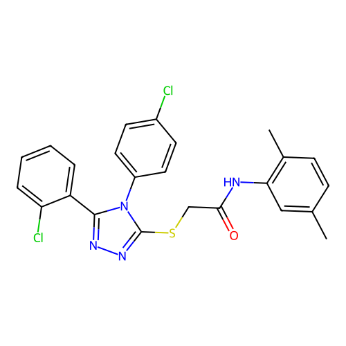 2-{[5-(2-chlorophenyl)-4-(4-chlorophenyl)-4H-1,2,4-triazol-3-yl]sulfanyl}-N-(2,5-dimethylphenyl)acetamide structure