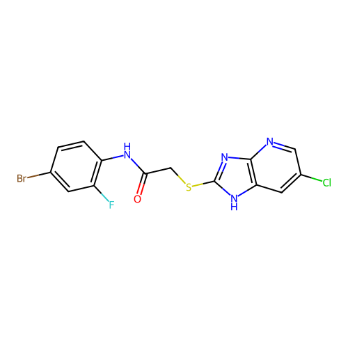 C14H9BrClFN4OS structure