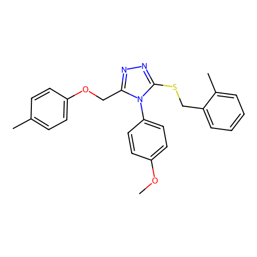 4-(4-methoxyphenyl)-3-[(4-methylphenoxy)methyl]-5-[(2-methylphenyl)methylsulfanyl]-1,2,4-triazole structure