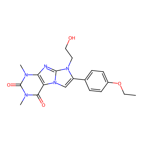 7-(4-ethoxyphenyl)-8-(2-hydroxyethyl)-1,3-dimethyl-1H-imidazo[2,1-f]purine-2,4(3H,8H)-dione structure