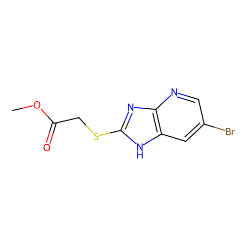 methyl [(6-bromo-1H-imidazo[4,5-b]pyridin-2-yl)sulfanyl]acetate structure