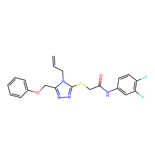 N-(3,4-difluorophenyl)-2-{[5-(phenoxymethyl)-4-(prop-2-en-1-yl)-4H-1,2,4-triazol-3-yl]sulfanyl}acetamide structure