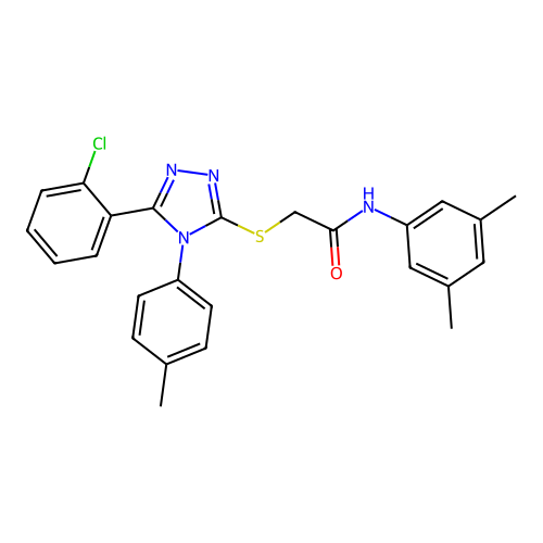 2-{[5-(2-chlorophenyl)-4-(4-methylphenyl)-4H-1,2,4-triazol-3-yl]sulfanyl}-N-(3,5-dimethylphenyl)acetamide structure