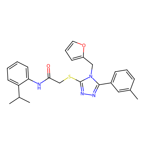 2-{[4-(furan-2-ylmethyl)-5-(3-methylphenyl)-4H-1,2,4-triazol-3-yl]sulfanyl}-N-[2-(propan-2-yl)phenyl]acetamide structure
