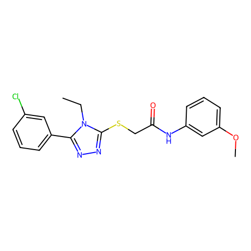 2-{[5-(3-chlorophenyl)-4-ethyl-4H-1,2,4-triazol-3-yl]sulfanyl}-N-(3-methoxyphenyl)acetamide structure
