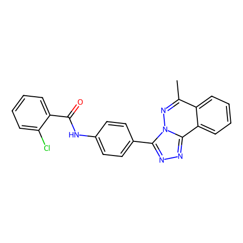 2-chloro-N-[4-(6-methyl[1,2,4]triazolo[3,4-a]phthalazin-3-yl)phenyl]benzamide structure