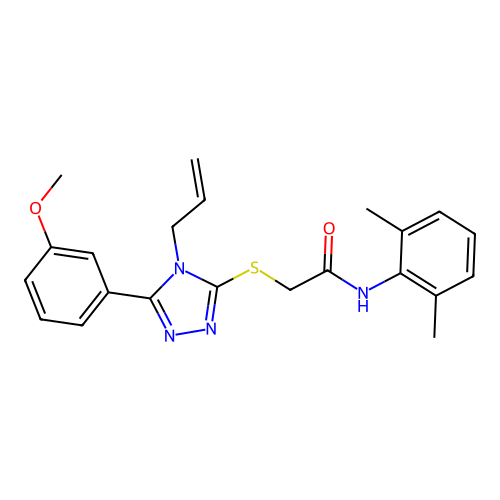 N-(2,6-dimethylphenyl)-2-{[5-(3-methoxyphenyl)-4-(prop-2-en-1-yl)-4H-1,2,4-triazol-3-yl]sulfanyl}acetamide structure