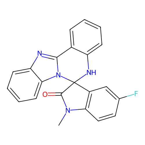 5'-fluoro-1'-methyl-5H-spiro[benzimidazo[1,2-c]quinazoline-6,3'-indol]-2'(1'H)-one structure