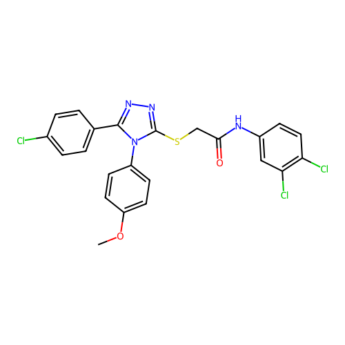 2-{[5-(4-chlorophenyl)-4-(4-methoxyphenyl)-4H-1,2,4-triazol-3-yl]sulfanyl}-N-(3,4-dichlorophenyl)acetamide structure