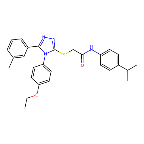 2-{[4-(4-ethoxyphenyl)-5-(3-methylphenyl)-4H-1,2,4-triazol-3-yl]sulfanyl}-N-[4-(propan-2-yl)phenyl]acetamide structure