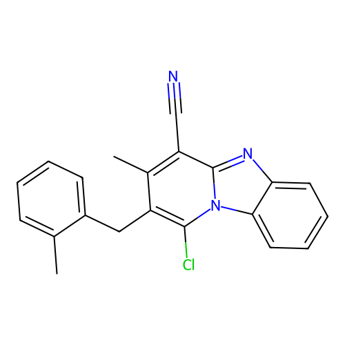 1-Chloro-3-methyl-2-(2-methylbenzyl)pyrido[1,2-a]benzimidazole-4-carbonitrile structure