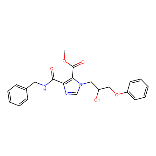 Methyl 5-(benzylcarbamoyl)-3-(2-hydroxy-3-phenoxypropyl)imidazole-4-carboxylate structure
