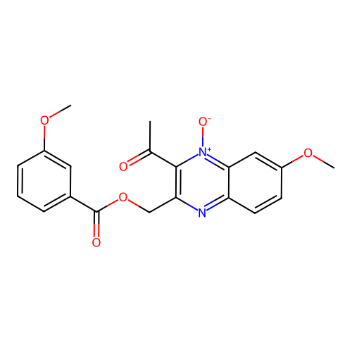 (3-Acetyl-6-methoxy-4-oxidoquinoxalin-2-yl)methyl 3-methoxybenzoate structure