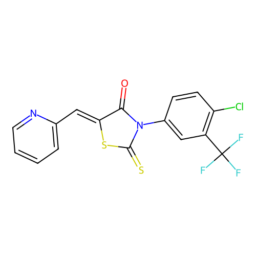 C16H8ClF3N2OS2 structure
