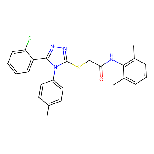 2-{[5-(2-chlorophenyl)-4-(4-methylphenyl)-4H-1,2,4-triazol-3-yl]sulfanyl}-N-(2,6-dimethylphenyl)acetamide structure
