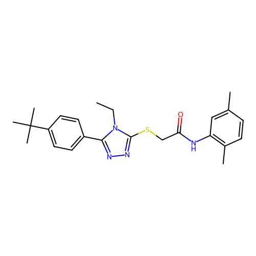 2-((5-(4-(tert-butyl)phenyl)-4-ethyl-4H-1,2,4-triazol-3-yl)thio)-N-(2,5-dimethylphenyl)acetamide structure