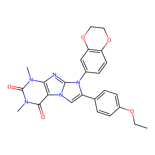 6-(2,3-dihydro-1,4-benzodioxin-6-yl)-7-(4-ethoxyphenyl)-2,4-dimethylpurino[7,8-a]imidazole-1,3-dione structure