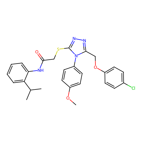 2-((5-((4-chlorophenoxy)methyl)-4-(4-methoxyphenyl)-4H-1,2,4-triazol-3-yl)thio)-N-(2-isopropylphenyl)acetamide structure